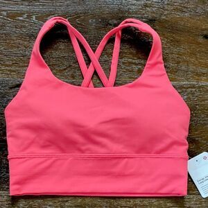 LULULEMON Energy Bra Longline Sports Bra Tank PALE RASPBERRY  Pink NWT 8